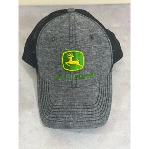 John Deere Heather Gray Trucker Hat Adjustable Snapback Read